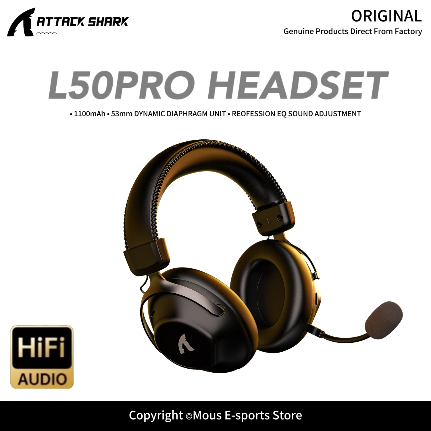 ATTACK SHARK L50PRO, Çıkarılab - Esports Gaming Gear incelemesi ve fiyatı